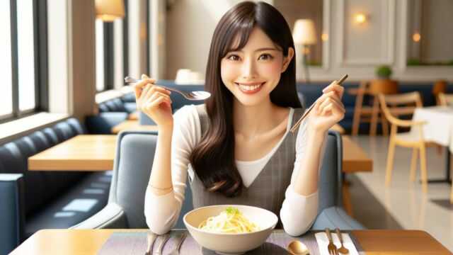 デートでパスタを食べる時、女性はスプーンを使うべき