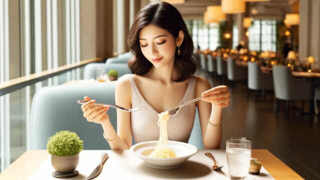 デートでパスタを食べる時、女性はスプーンを使うべき